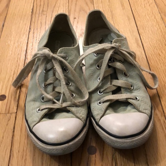 Light Blue Low Top Converse - Picture 1 of 6